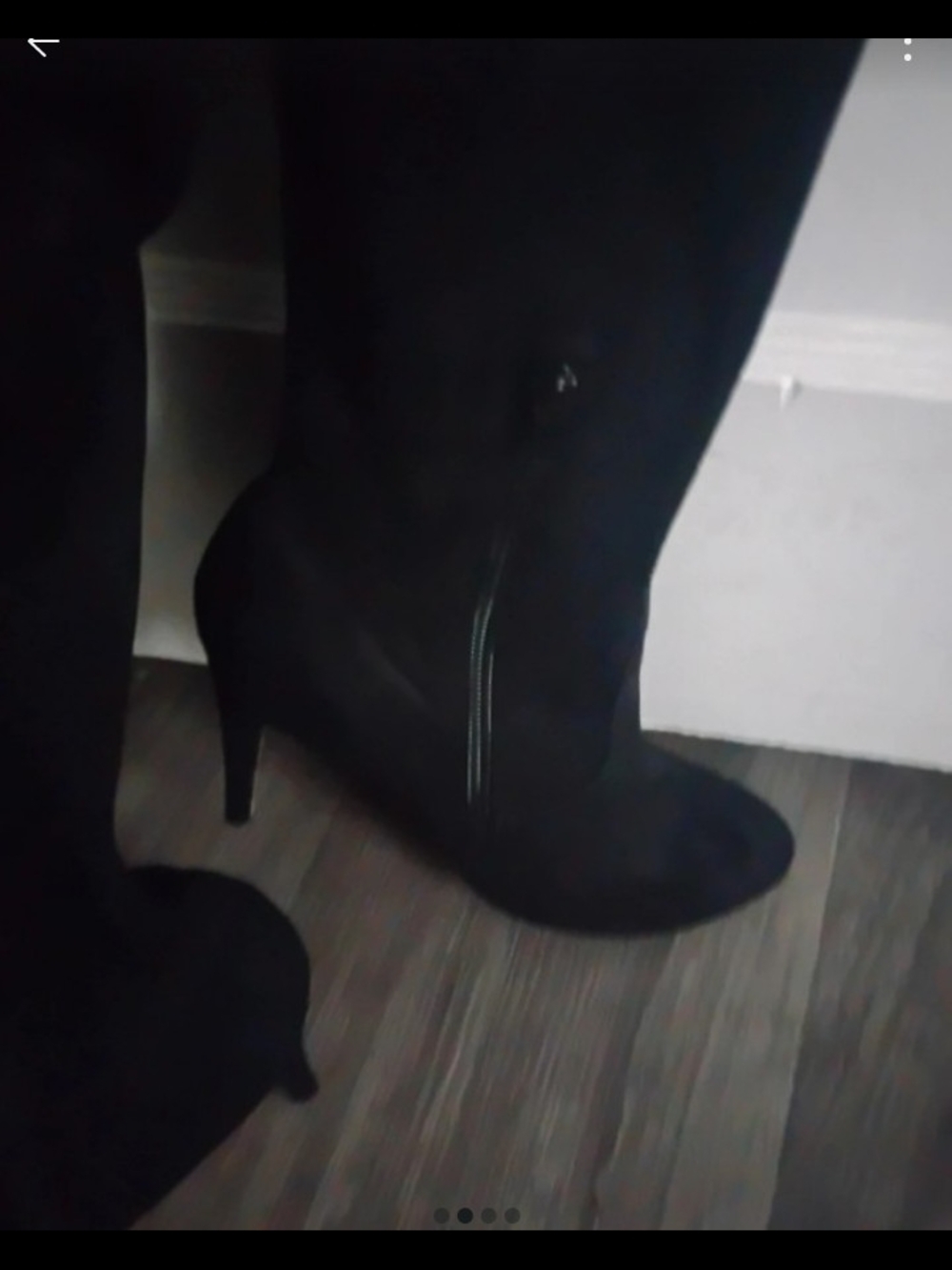 Classic Black Suede Thigh-High Stiletto Boots, Size: 9 - Picture 2 of 4